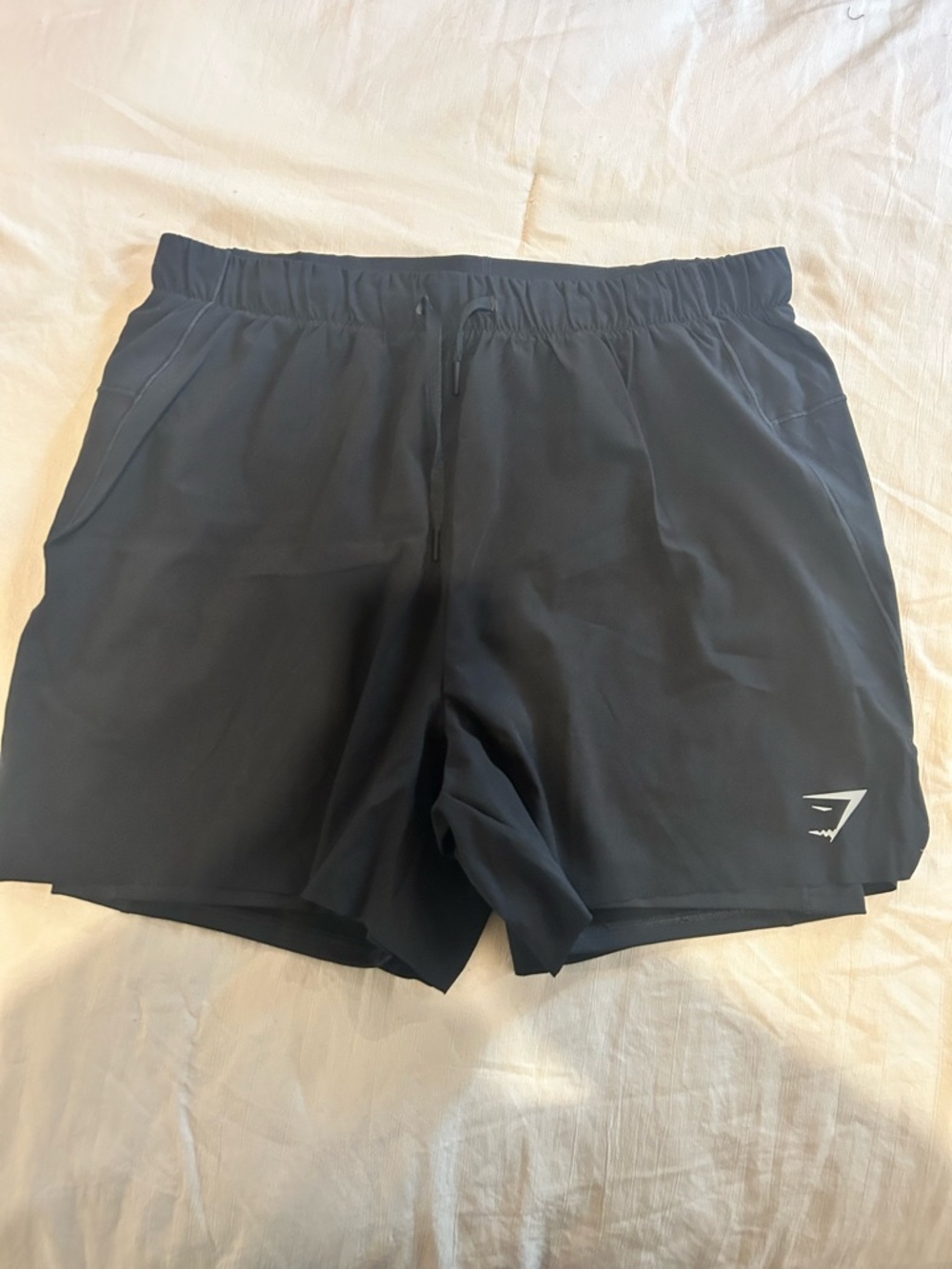 Gymshark Men’s Black Athletic Shorts with Reflective Logo